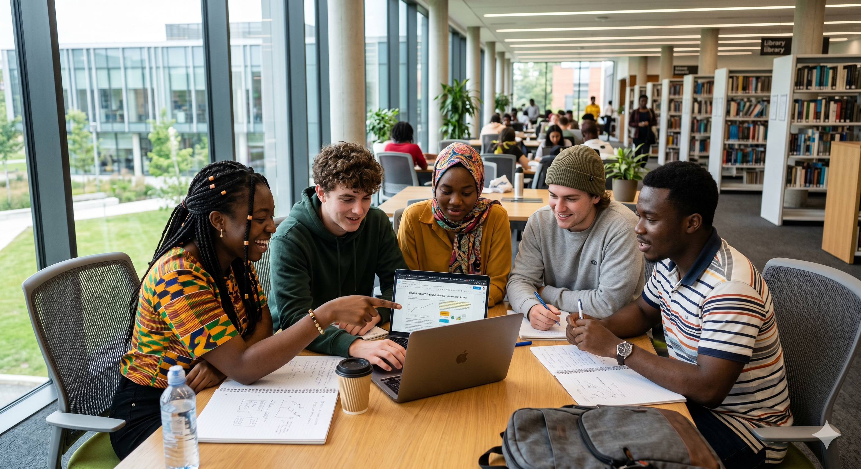 Students studying