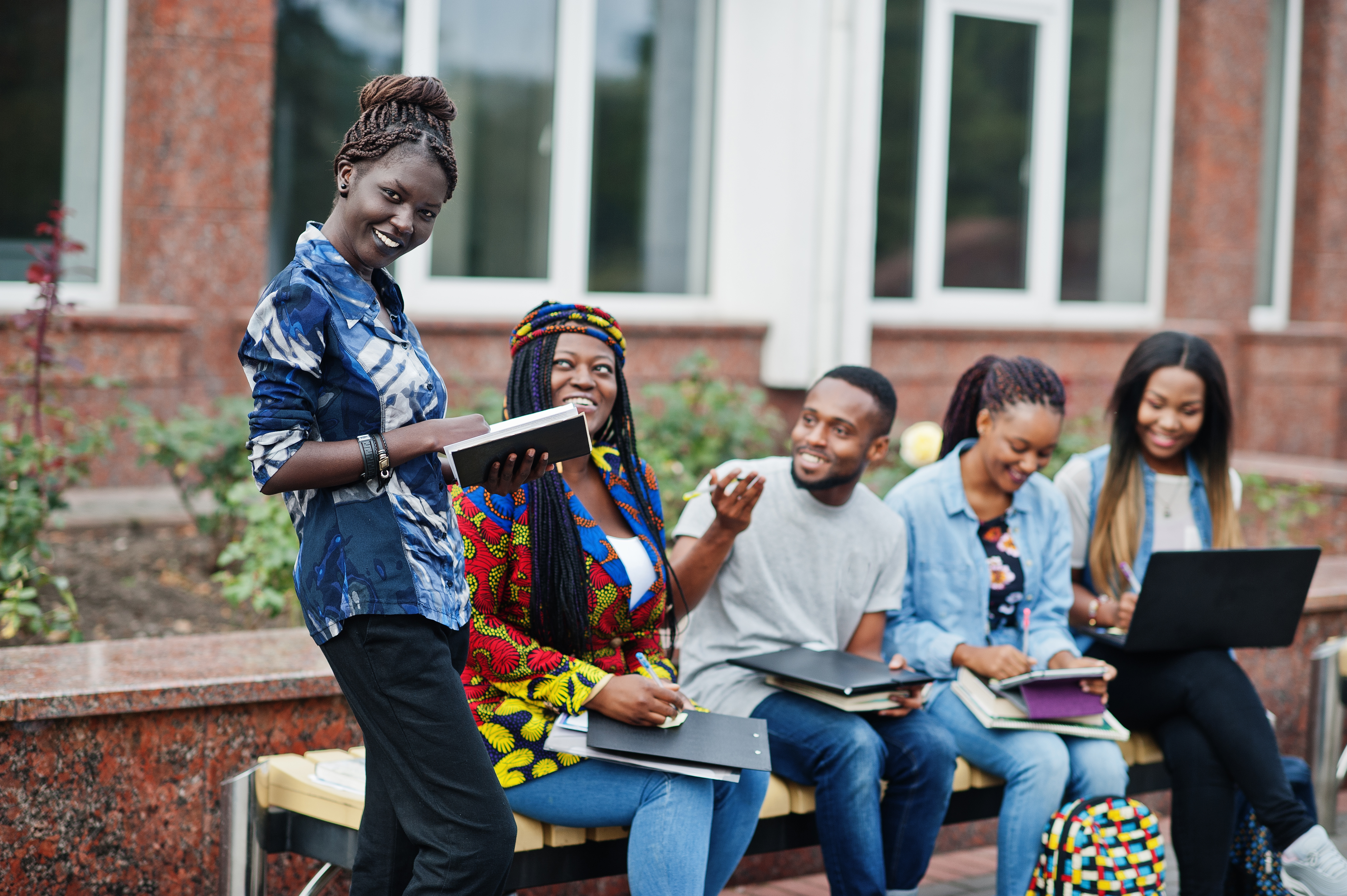 Graduate students studying together